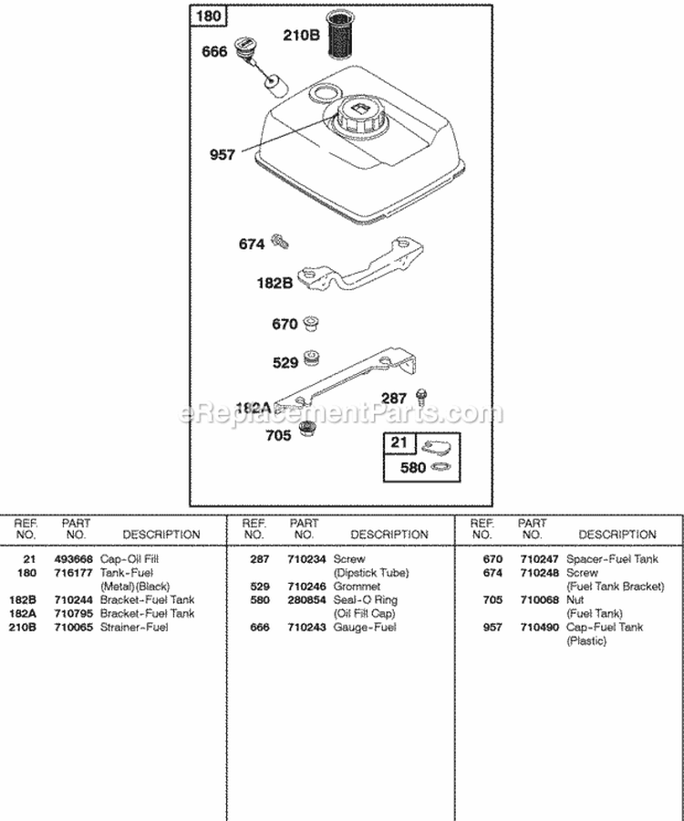 Page L Diagram and Parts List for 235432-0290-E9  Briggs and Stratton Engine